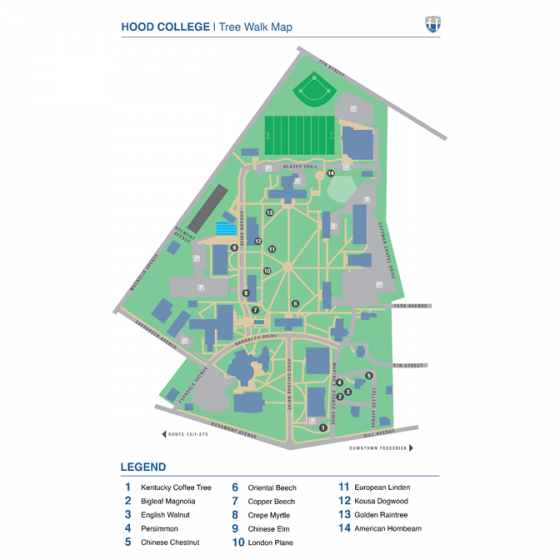 Printable Campus Tree Walk Map Now Available Hood College